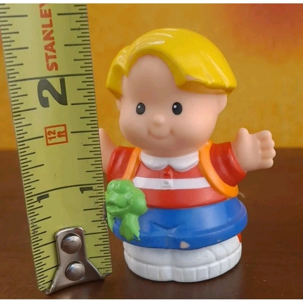 Fisher Price Little People  Eddie with Green Frog Orange‎ Backpack 1997
